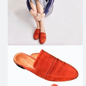 Halogen burnt orange suede slip on shoe